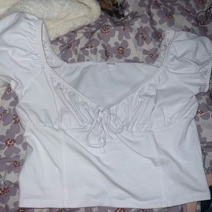 Garage white crop top